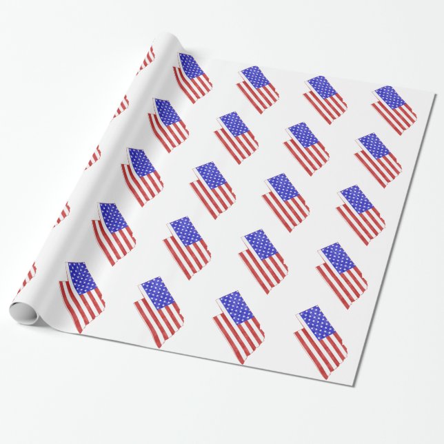 Statlig karta för Nebraska USA flaggasilhouette Presentpapper (Utrullad)