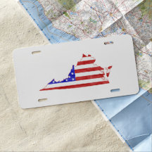 Statlig karta för Virginia USA flaggasilhouette