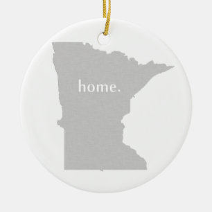 Statlig karta Minnesota för hem- silhouette Julgransprydnad Keramik