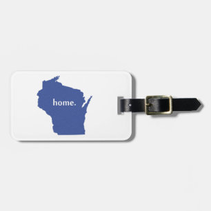 Statlig karta Wisconsin för hem- silhouette Bagagebricka