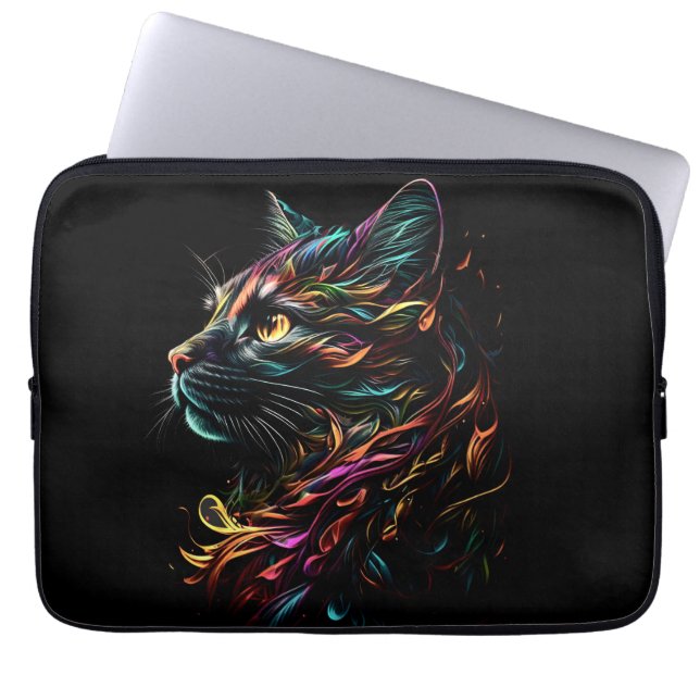 Ståtlig kattprofil  laptop fodral (Framsidan)