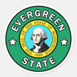 Statlig klistermärke för Washington evergreen