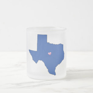 Statlig mugg/Texas-Hemmet är där hjärtat är Frostad Glasmugg
