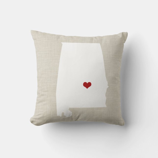 Statlig ny hem- dekorativ kudde 16" för Alabama (Framsida)
