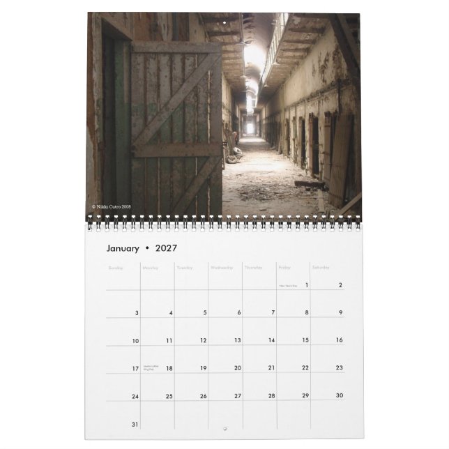 Statlig straffanstaltkalender 2012 för östra kalender (Jan 2027)