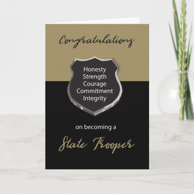 Statlig Trooper, grattis, solbränna och svart Kort (Framsida)