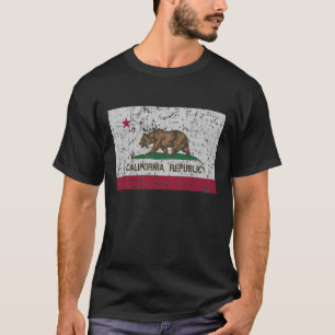 Statlig vintageflagga av Kalifornien Tee