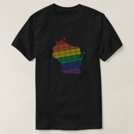 Statlig Wisconsin regnbåge Tee Shirt