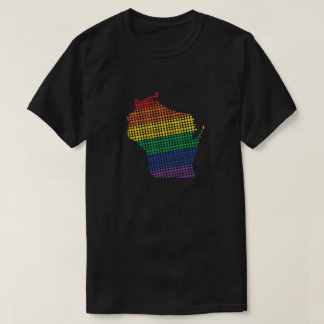 Statlig Wisconsin regnbåge Tee Shirt