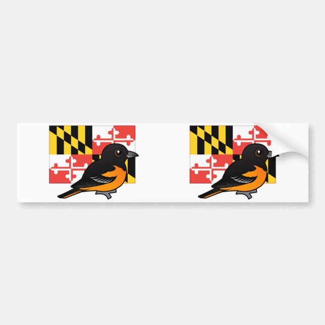 Statliga Birdorable av Maryland: Baltimore Oriole Bildekal (Framsidan)