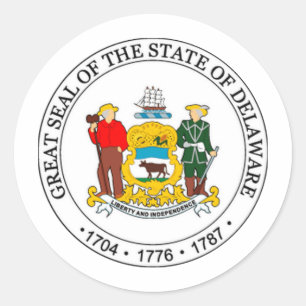 Statliga Delaware förseglar Runt Klistermärke