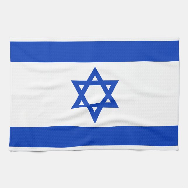 Statliga flagga Israel - bestyrkt version Kökshandduk (Horisontell)