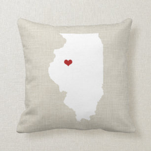 Statliga Illinoise kudder Fauxlinnepersonlig Kudde