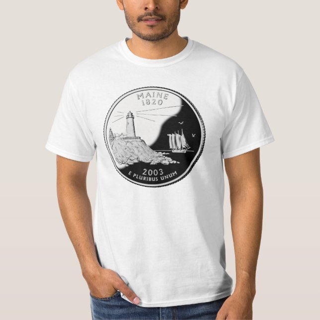 Statliga Maine inkvarterar T-tröja Tee (Framsida)