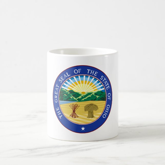 Statliga Ohio förseglar flagga för Amerika Kaffemugg (Center)