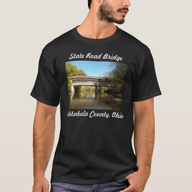 Statliga Rd överbryggar Ashtabula County Ohio Tee (Framsida)