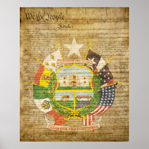 Statliga Texas förseglar omvänt Poster