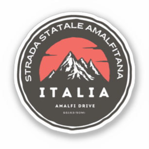 Statliga vägen 163 Amalfitana italienska apls Klistermärken