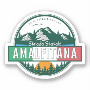 Statliga vägen 163 Amalfitana italienska apls Klistermärken