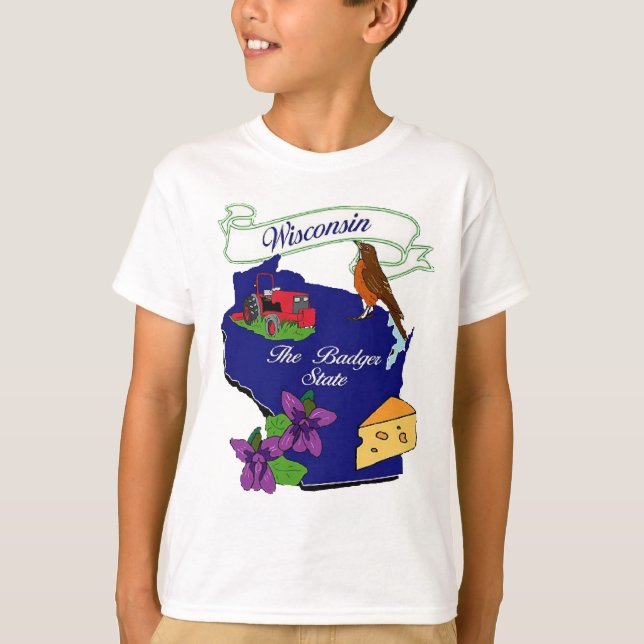 Statliga Wisconsin T Shirt (Framsida)
