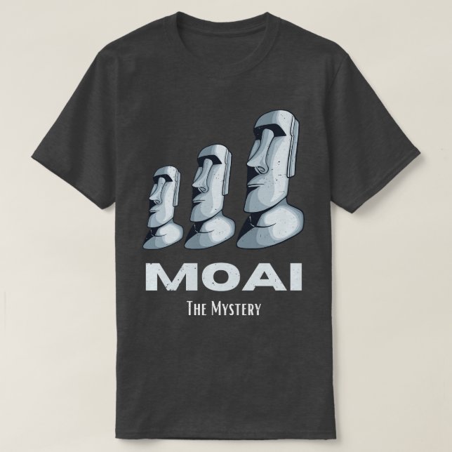 Stats vid Rapa Nui Moai Påsk-statyer Mysterlädsel T Shirt (Design framsida)