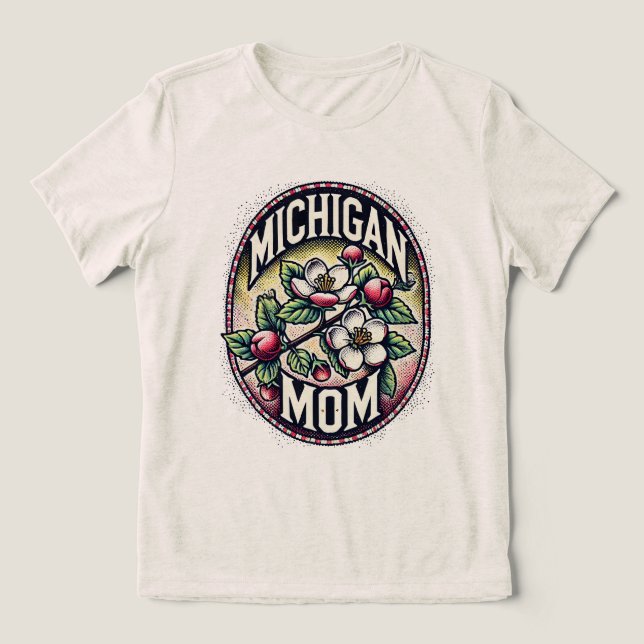 Statsblomman i Michigan Mamma Cherry Blommar Träd T Shirt (Design Framsida)