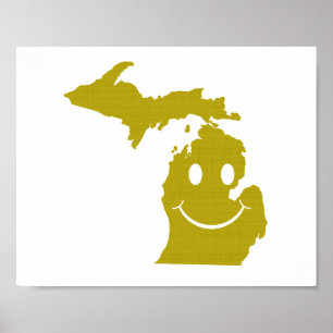Statsfiguren Michigan Ansikte Poster