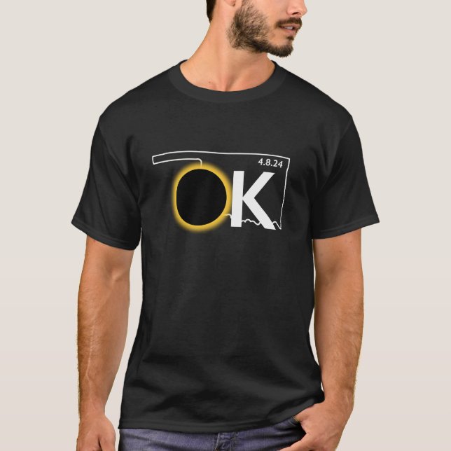 Statsförkortning Eclipse: Oklahoma T Shirt (Framsida)