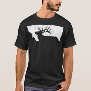 Statsformen Montana Elk Hunting Bull Elk MT T Shirt