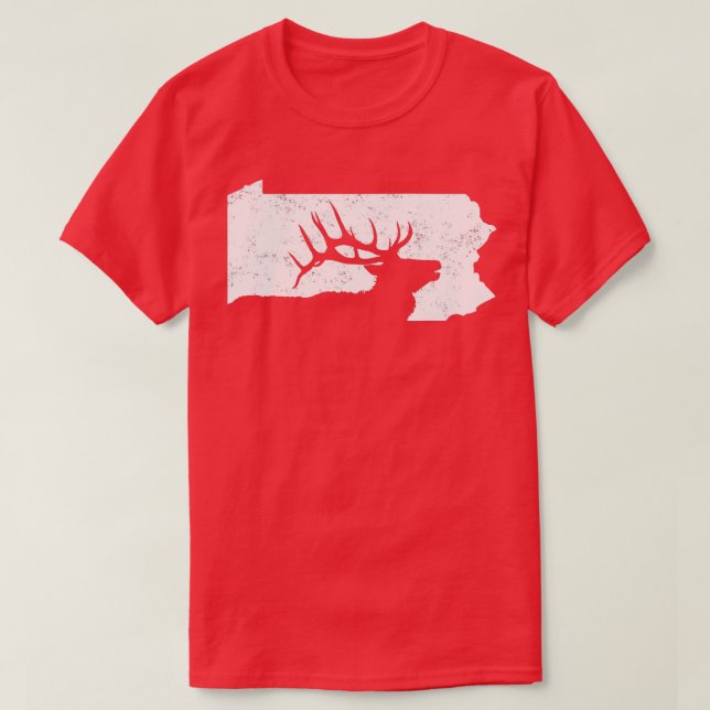 Statsformen Pennsylvania Elk Hunting Bull Elk PA T Shirt (Design framsida)