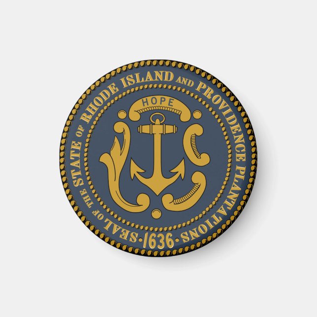 Statsförseglingen Rhode island Magnet (Framsidan)