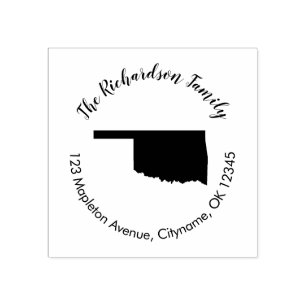 Statsgummi av Oklahoma returadress frimärke Stämpel