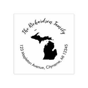 Statsgummi från Michigan returadress frimärke Stämpel