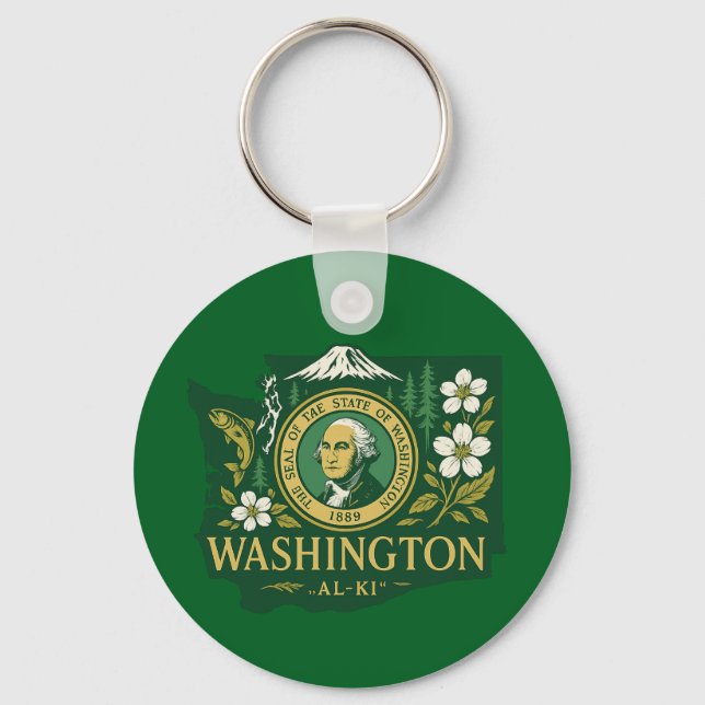 Statsken i Washington Nyckelring (Framsida)