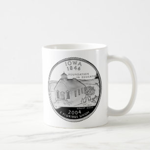 Statskvartal för Iowa Reverse Side Faux Kaffemugg