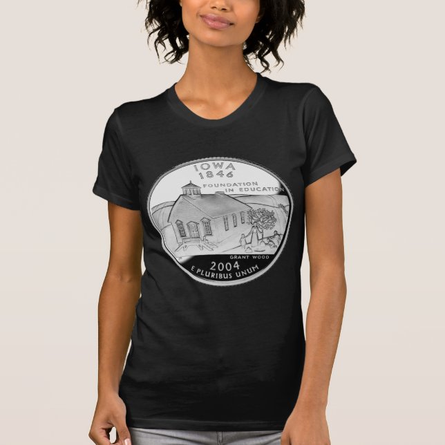 Statskvartal för Iowa Reverse Side Faux T-shirt (Framsida)