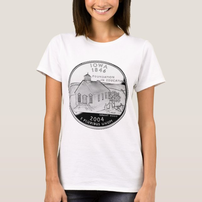 Statskvartal för Iowa Reverse Side Faux Tee (Framsida)