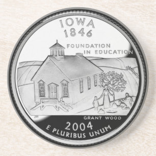 Statskvartal för Iowa Reverse Side Faux Underlägg Sandsten