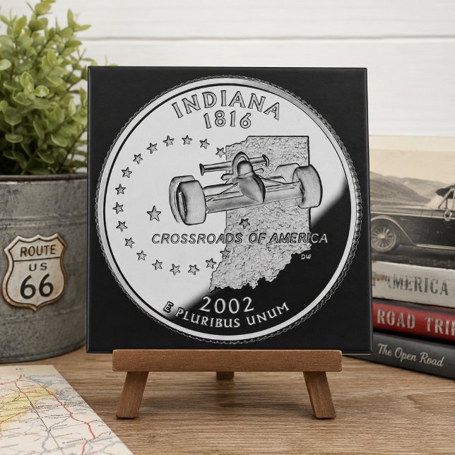 Statskvarter av Indiana baksida Faux Kakelplatta (State Quarter of Indiana Reverse Side Faux Tile)