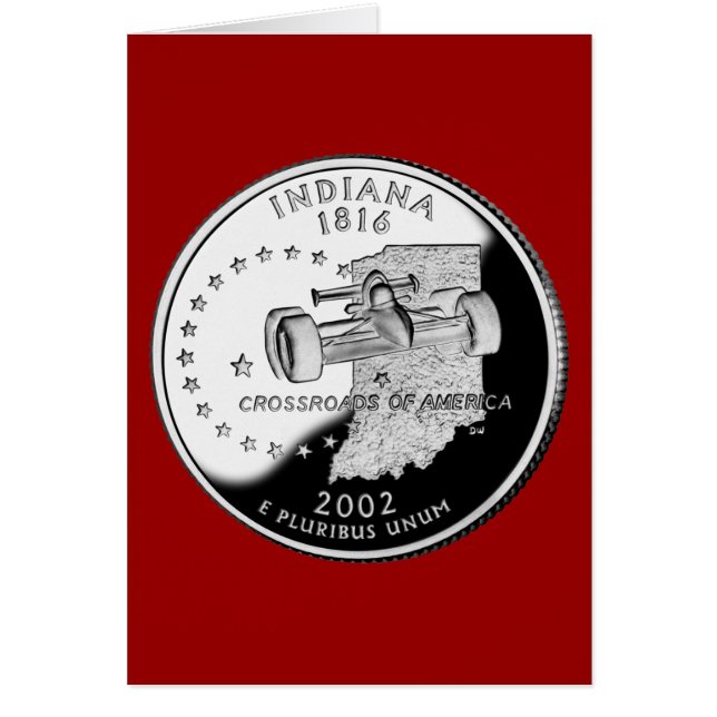 Statskvarteret Indiana Reverse Side Faux Hälsningskort (Framsidan)
