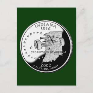 Statskvarteret Indiana Reverse Side Faux Vykort