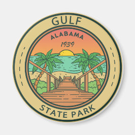Statsparken bukt Alabama Circle Badge Magnet
