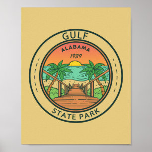 Statsparken bukt Alabama Circle Badge Poster