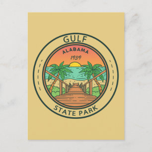 Statsparken bukt Alabama Circle Badge Vykort