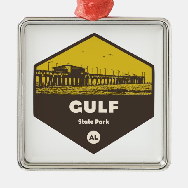 Statsparken bukt, Alabama Julgransprydnad Metall (Framsidan)