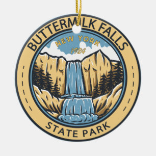 Statsparken för kärnmjölksfack New York Badge Julgransprydnad Keramik