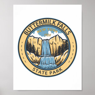 Statsparken för kärnmjölksfack New York Badge Poster