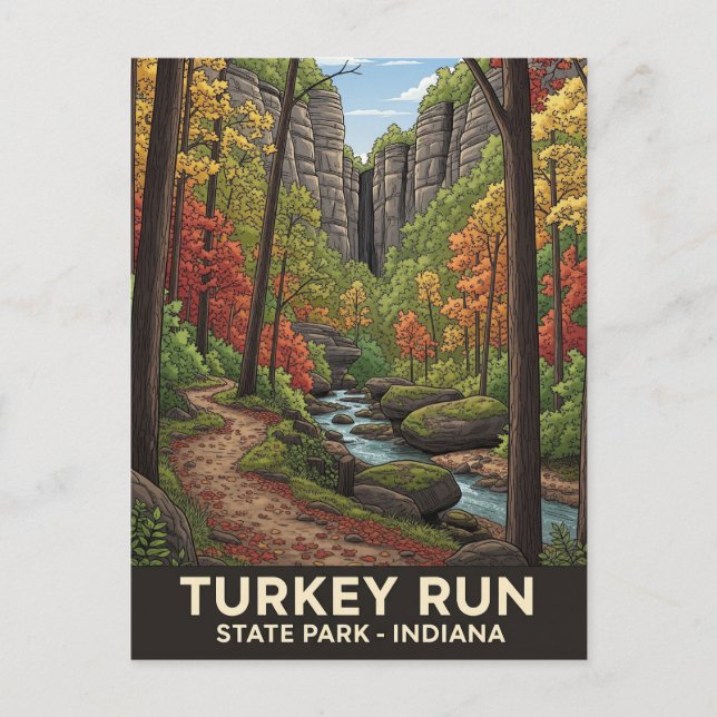 Statsparken i Indiana Turkiet Springa Travel Vykort (Framsida)