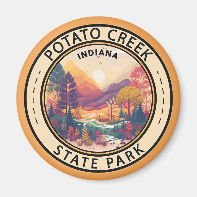 Statsparken i Potato Bäck Indiana Emblem Magnet (Framsidan)