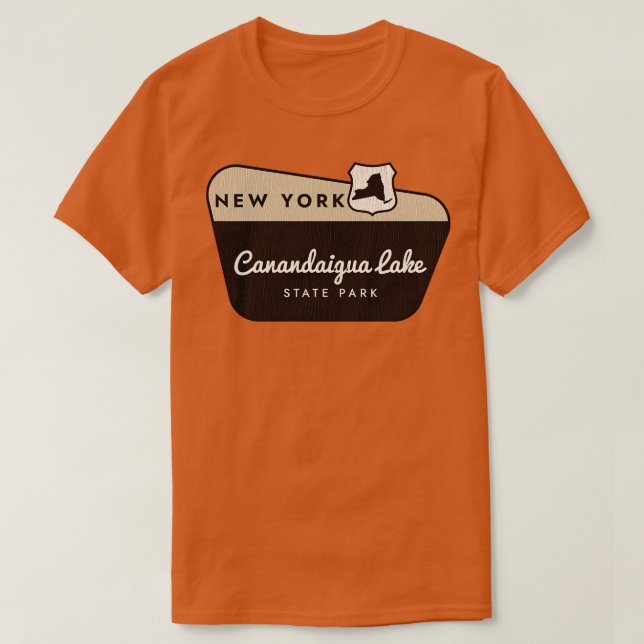 Statsparken i Sjö i New York Välkomstskylt T Shirt (Design framsida)